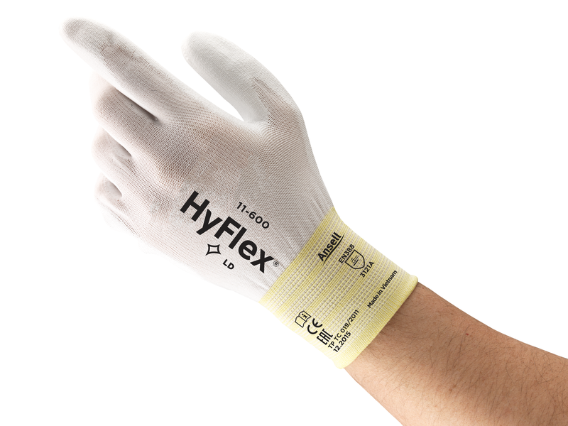 HYFLEX 11-600 WHT LT WGHT ASSEMB PU/COAT SZ7