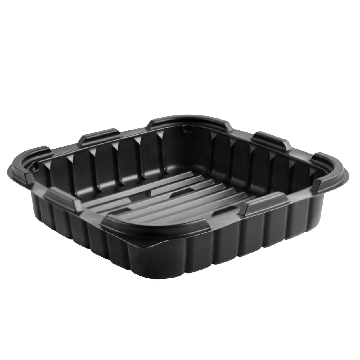 CF6611B CRISP FOOD BLK BASE/CL LID HINGED CONT PP 6X6