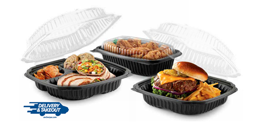 CL8831C CULINARY LITES 8X8 HINGED 3-CMPT PP CLEAR