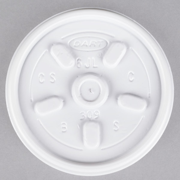 LID WHITE PLASTIC VENTED FOR 6J6, 6J6-5