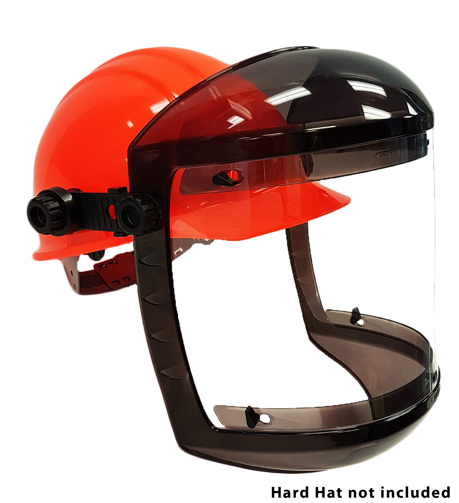 FaceTec with cap attachment less suspension, with PC Visor Installed, for slotted hard hats, CSA/ANSI