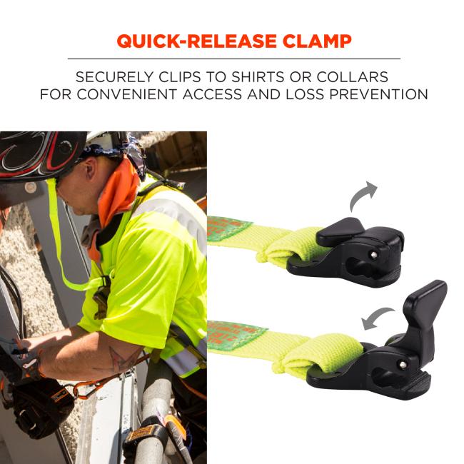 ELASTIC HARD HAT LANYARDWITH CLAMP