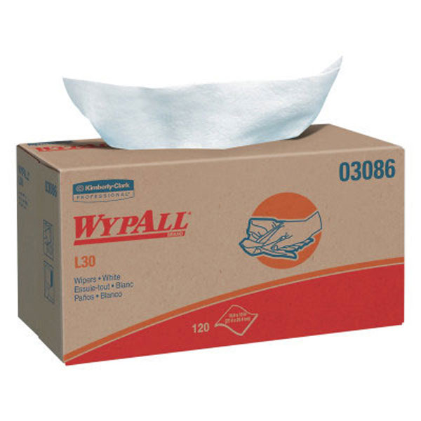 WYPALL L30 WIPERS POP-UP BOX 10X9.8 WHITE