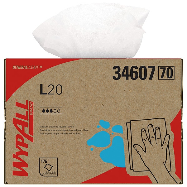 WYPALL L20 WIPERS BRAG BOX 12.5X16.8 WHITE 176-CT