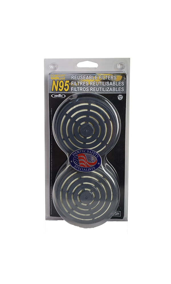 N95 - 12 Prefilter Pads & 1 Pair of Filter Holder/Cover; Suitable for Welding, Dusts, Non-Oil based particulate aerosols. In Clamshell MEETS OSHA SILICA DUST REQUIREMENTS; Suitable For COVID virus in accordance with CDC guidelines and Non oil based aerosols. . REPLACES DISPOSABLE RESPIRATORS