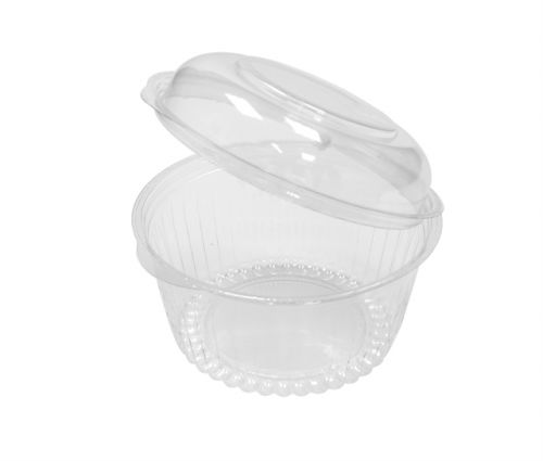 HINGED SHO-BOWL W/ DOME LID PET 18OZ CLEAR