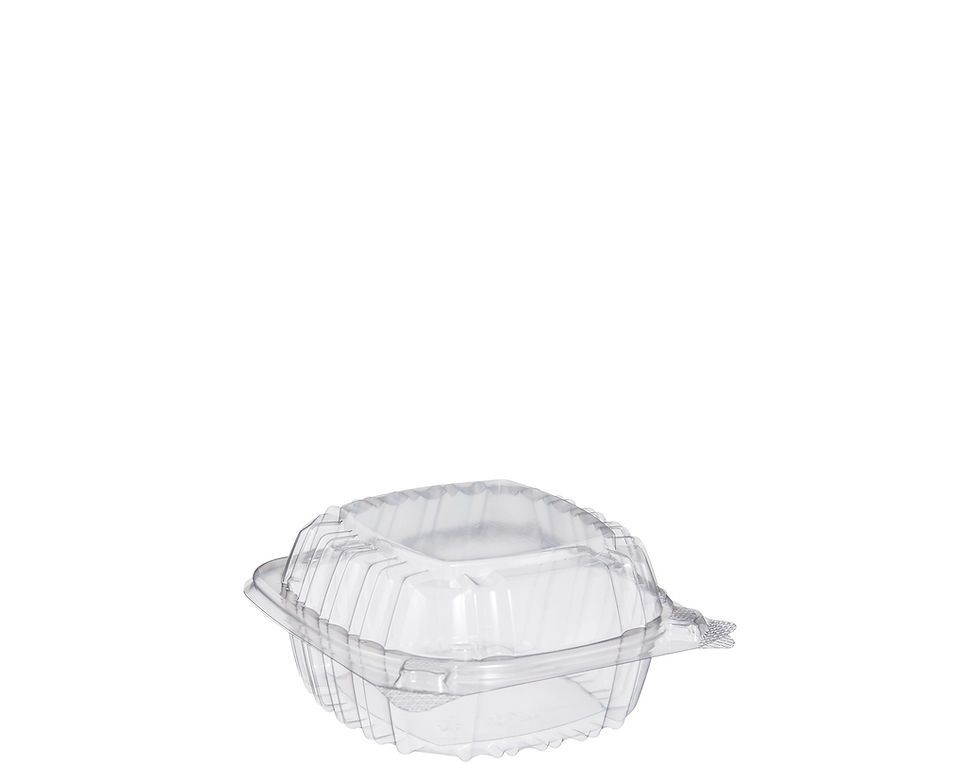 DINNERBOX HINGED 2-CMPT PM BLACK/CLEAR