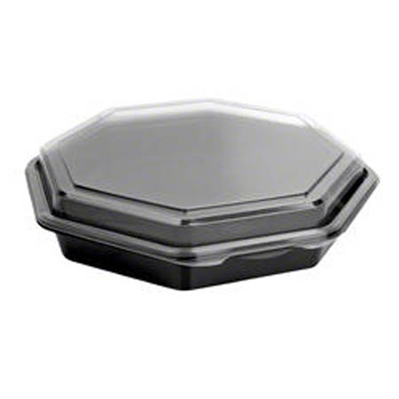OCTAVIEW HINGED 1-CMPT P/S 9" DEEP BLACK/CLEAR