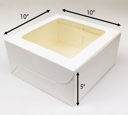 CAKE BOX 10X10X5 L/C WHITE
