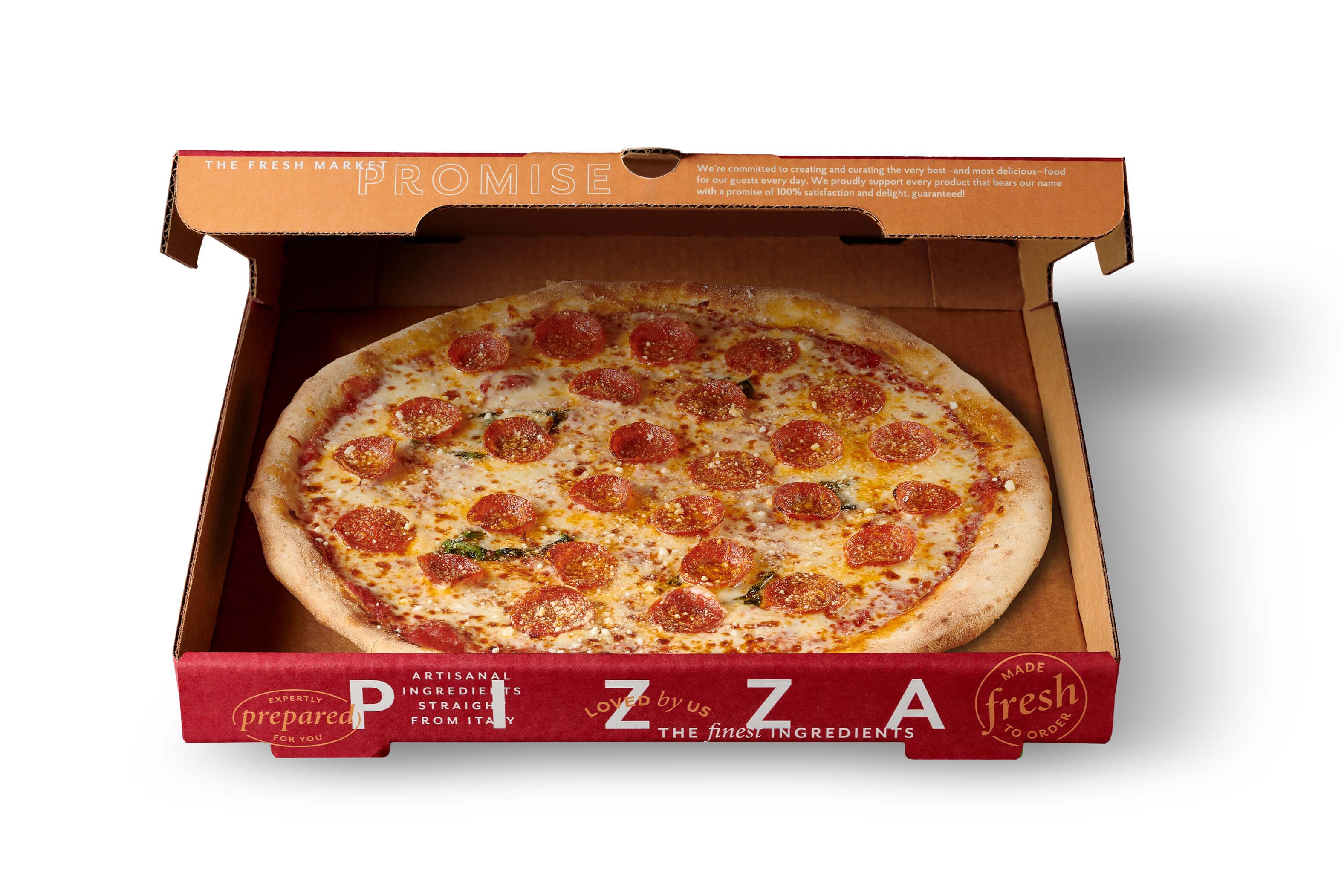 THE FRESH MARKET PIZZA BOX 16X16X1.75 B-FLUTE