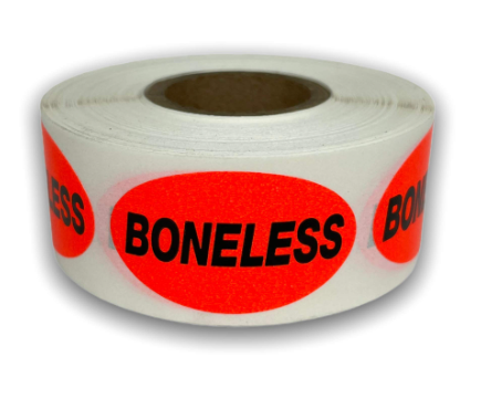 SM OVAL BONELESS RED/GLO LABEL 1M/RL