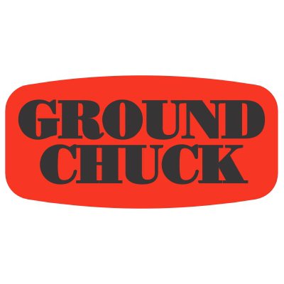 SM GROUND CHUCK RED/GLO LABELS OVAL                     1M/RL