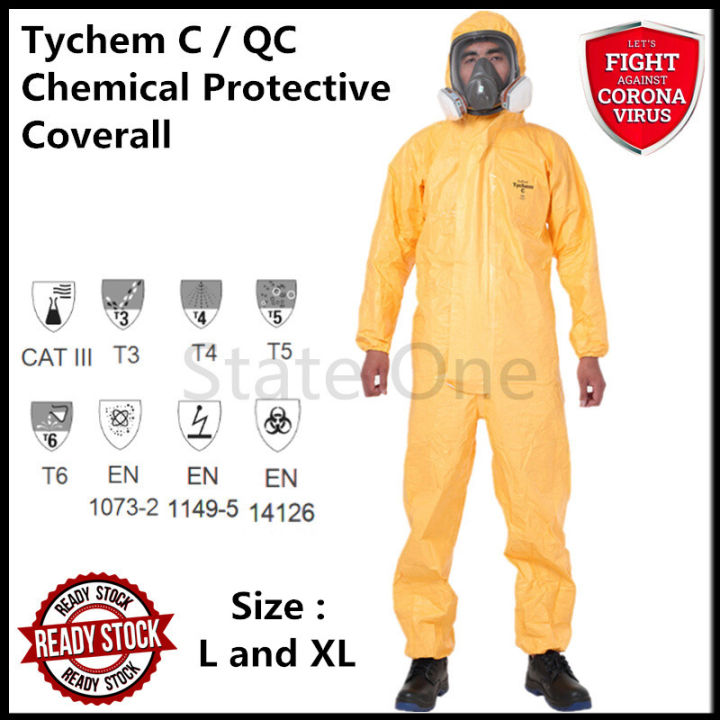 TYCHEM QC COVERALL YELLOW ZIP FT SG HD ELA WRIST