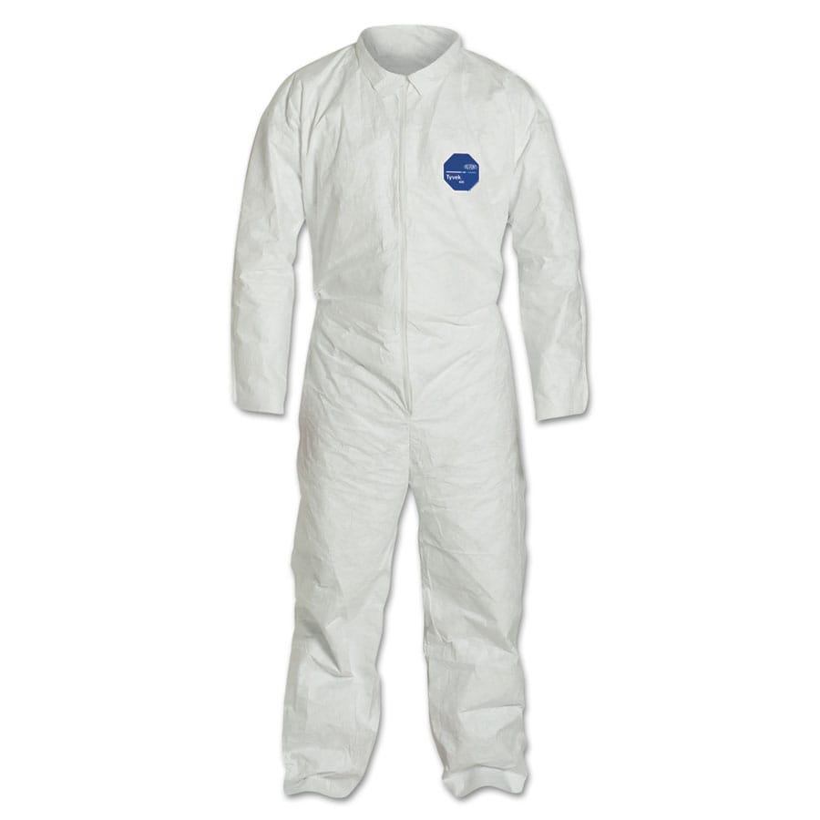 DUPONT TYVRK COVERALL ZIP FT HD ELAS WRIST & AN