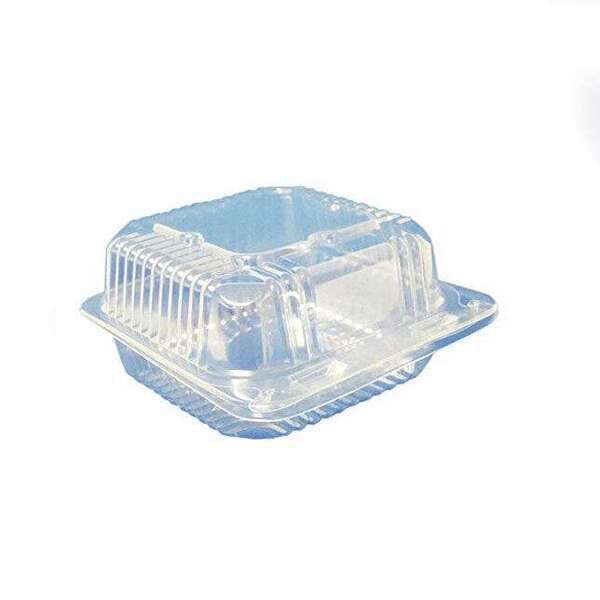 6-CT DONUT HINGED CONT PLASTIC 8.25X5X3.25 CLEAR