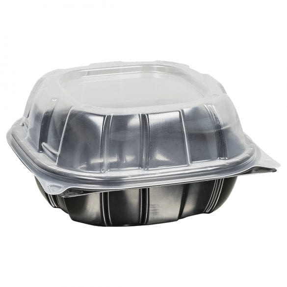 292187268-D RIGID MICROWAVEABL CONTR P/P 6X6X3.18 BLACK/CLEAR