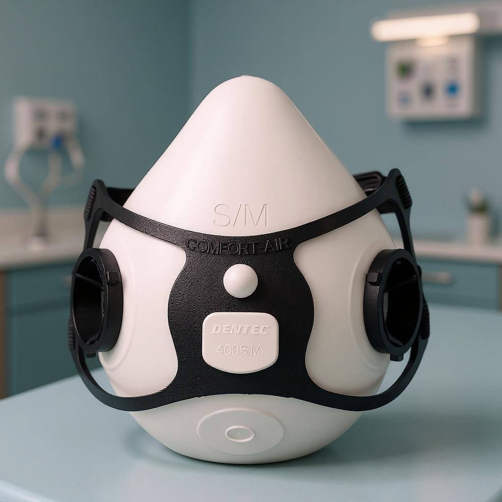Comfort-Air 400NxMD White Half Mask W/O Exhalation valve,  Elastomeric Rubber. Medium/Large
