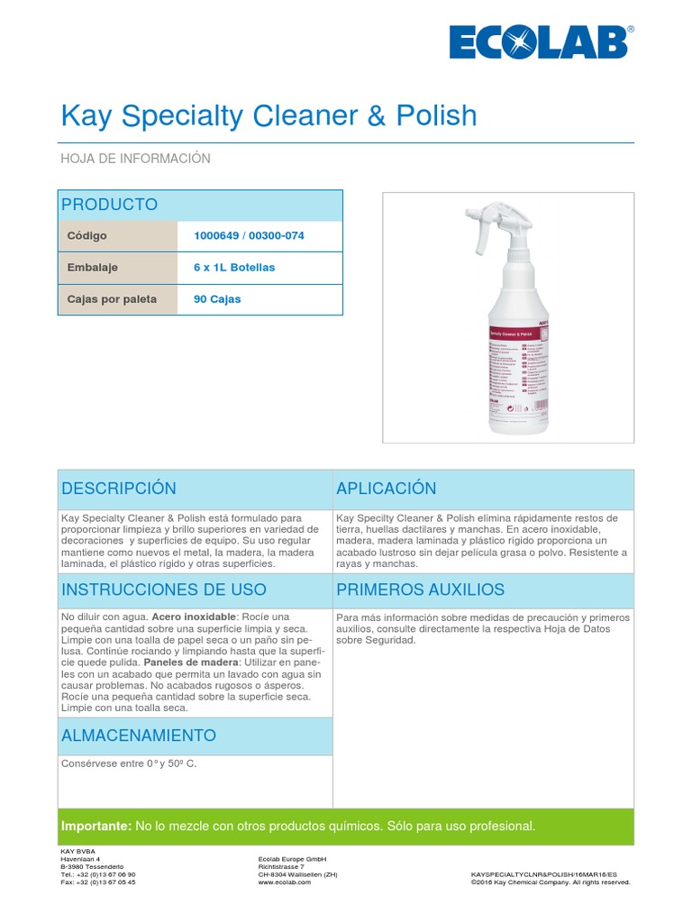 KAY STAINLESS STEEL POLISH CLEANER 1-QUART