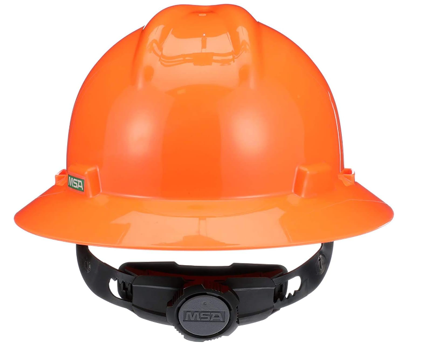 FLUORESCENT ORANGE V-GARD HAT W/RATCHET SUSPENSI