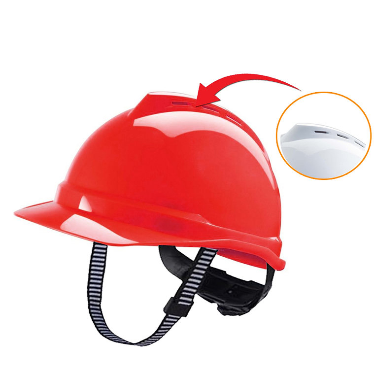 RED V-GARD HARD HAT