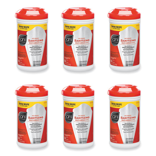 NO RINSE SANITIZING WIPES POLYESTER 9X8 WHITE