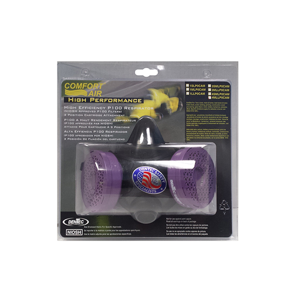 400 High Efficiency P100 complete, Elastomeric; Suitable For: Toxic dusts, mists & fumes; lead dusts & fumes; brake dusts; exotic welding; glass fibers; asbestos (Note: Specific limitations apply for asbestos removal, see OSHA 1910.1001). Small/Medium In Clamshell MEETS OSHA SILICA DUST REQUIREMENTS APF 10 Suitable For COVID virus in accordance with CDC guidelines