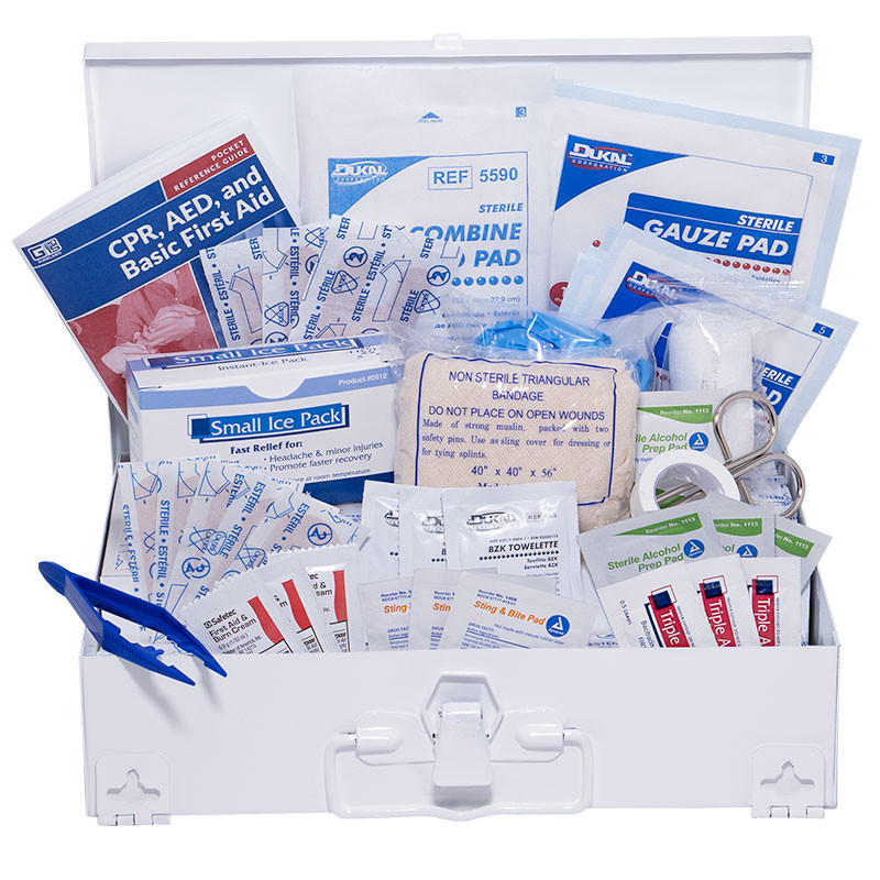 25 PERSON STEEL FIRST-AID KIT W/EYEWASH