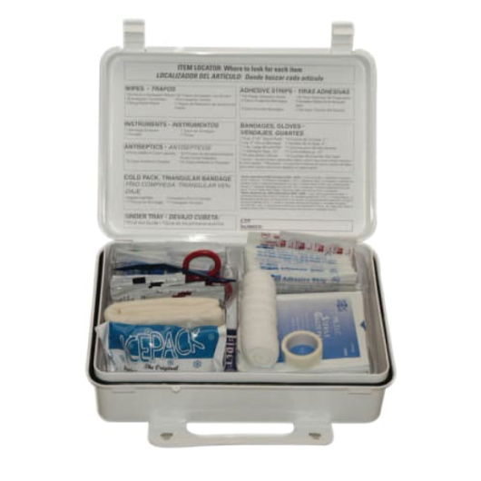 25 PERSON FIRST AID KT,ANSI A, PL CA W/DIVIDERS