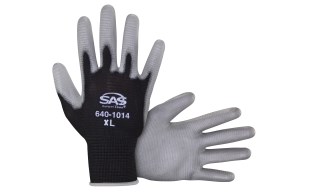 PawZ®  Black Nylon Knit Shell Gloves - Polyurethane Palm Coating - Med - Retail