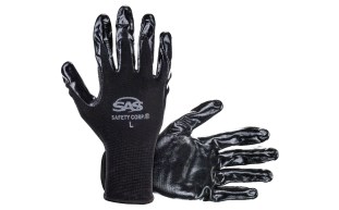 PawZ®  Black Nylon Knit Shell Gloves - Nitrile Palm Coating - Lrg - Retail
