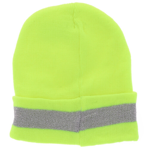 Knit Beanie, Yellow with Reflective Trim
