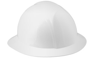 Hard Hat Full Brim - Ratchet Suspension, White