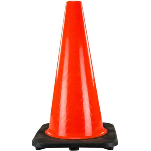 Traffic Cone Solid Orange with Reflective Collar - 18"