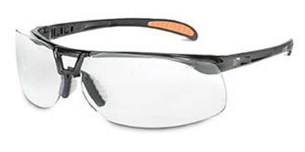 SAFETY EYEWEAR PROTEGE BLACK/CLEAR HARD COATE
