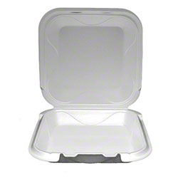 1-CMPT HINGED CONTR FOAM S-1 9.0X9.0X3.1 WHITE