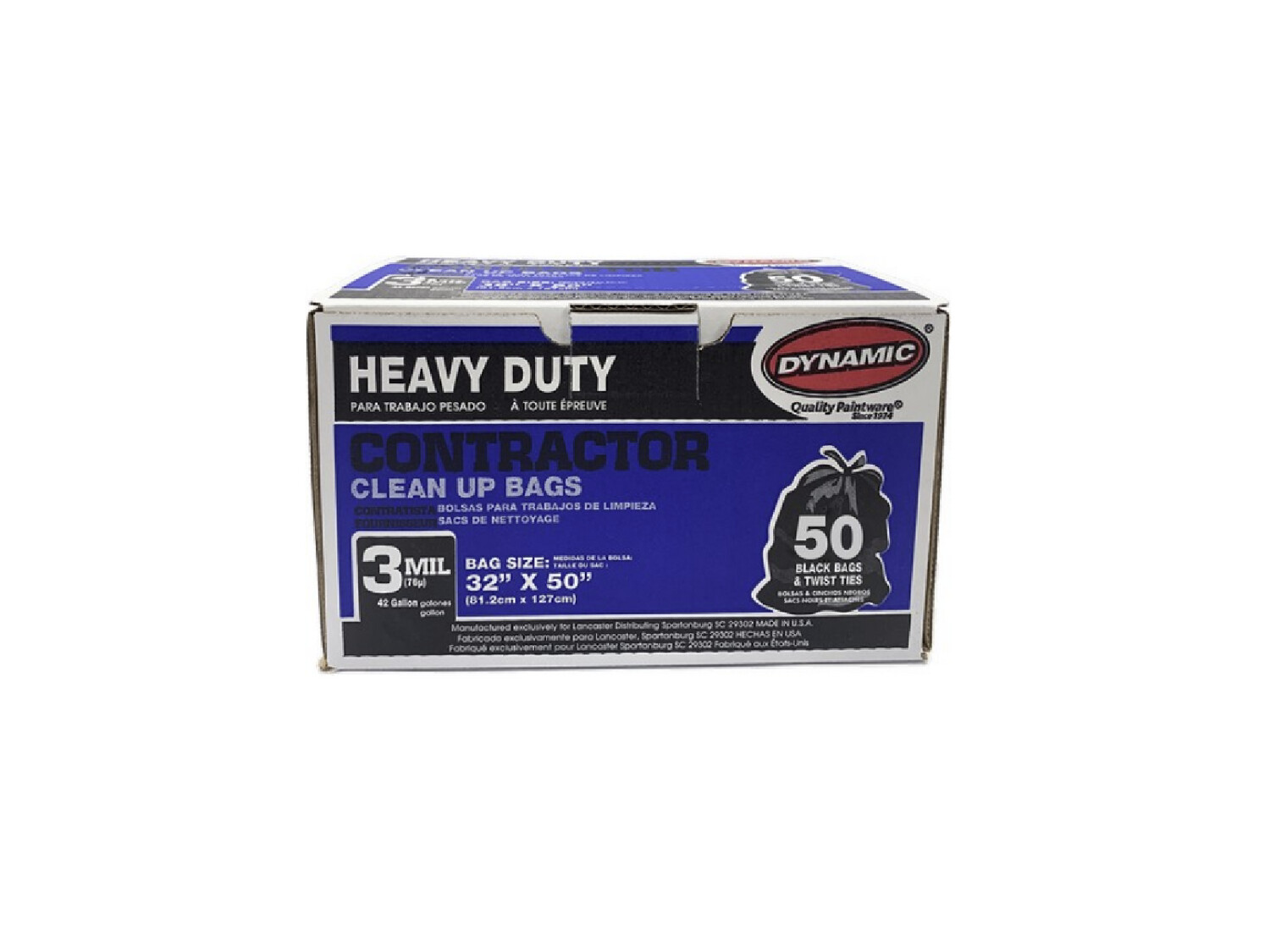 CONTRACTOR BAG 3-MIL LLDPE 42-GAL 33X48 BLACK