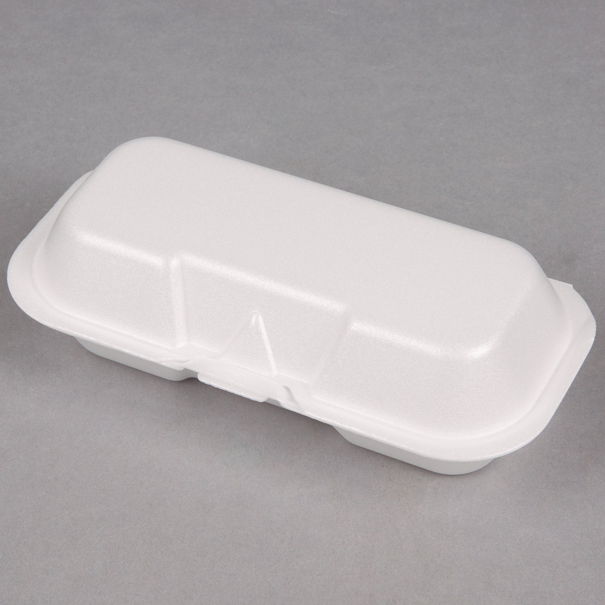 HOT DOG HINGED CONTAINER FOAM 7.5X3.5X2 WHITE