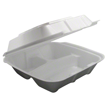 REGAL 3-CMPT HINGED CONT FOAM 8X8X3 WHITE