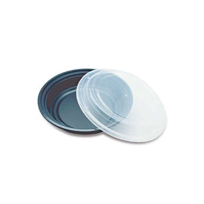 MICROWAVABLE CONT 48 OZ NON-VENTED BLK BASE/CLR LID