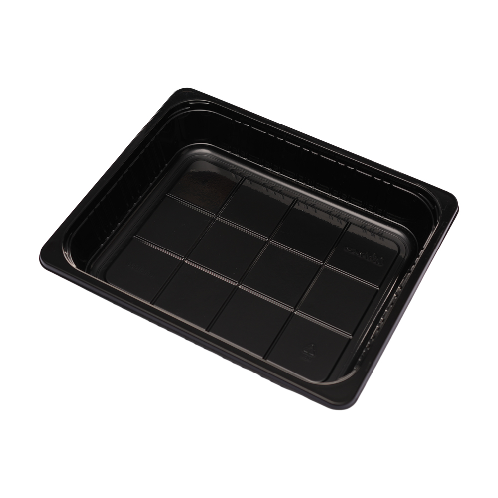 1-CMPT TRAY CPET 40.1-OZ 8.5X6.5X1.87 BLACK