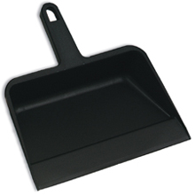 FLAT DUST PAN HEAVY/DUTY PLASTIC 12" BLACK