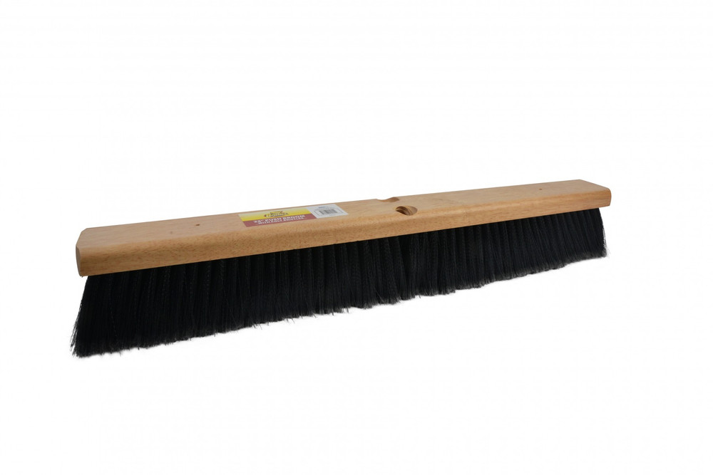 PUSH BROOM FLAG BRISTLES WOOD BLOCK 24" THREADED HOLES