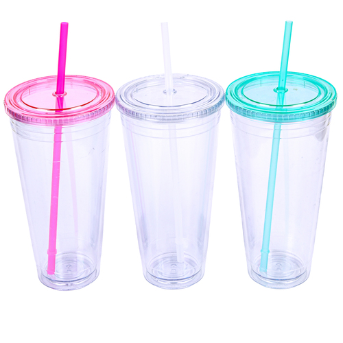 TUMBLER PLASTIC 16-OZ CLR