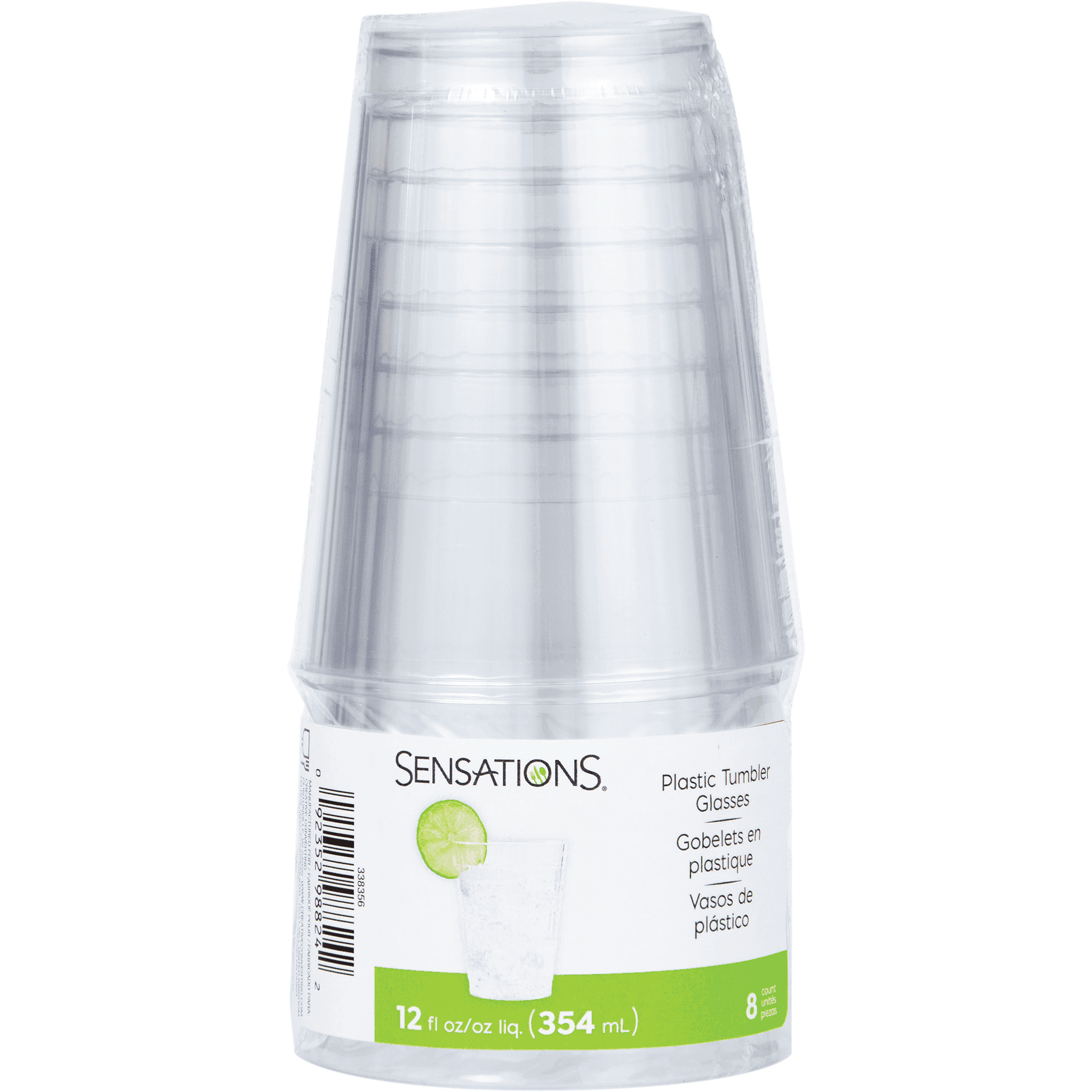 TUMBLER PLASTIC 12-OZ PLAS CLEAR