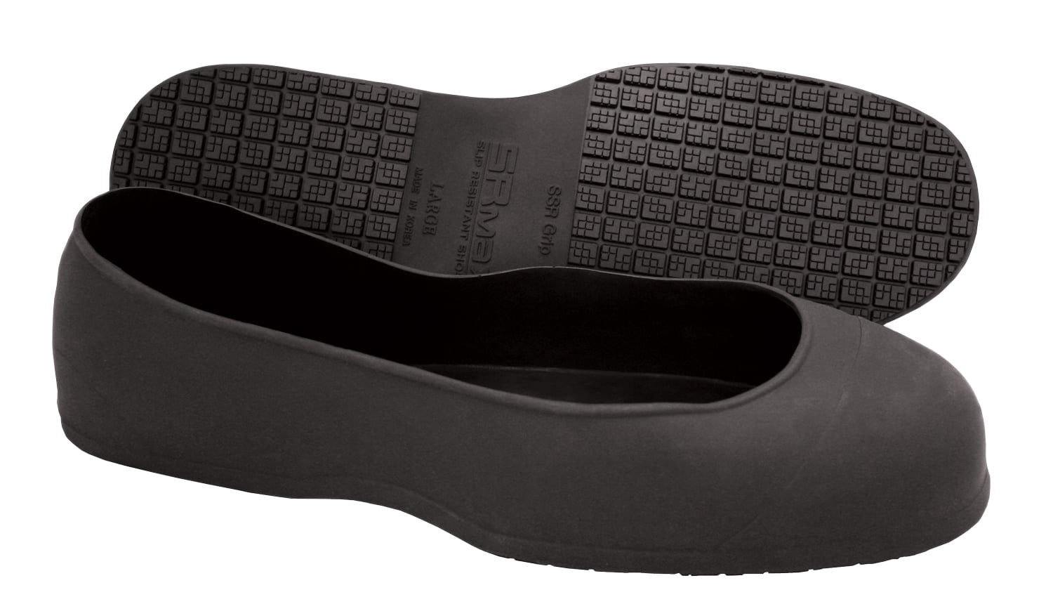 SLIP RESISTANT OVERSHOE RUBBER MEDIUM BLACK