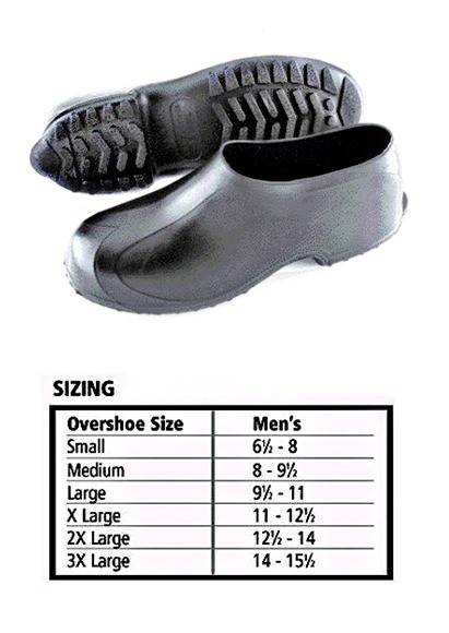 SLIP RESISTANT OVERSHOE RUBBER LARGE BLACK