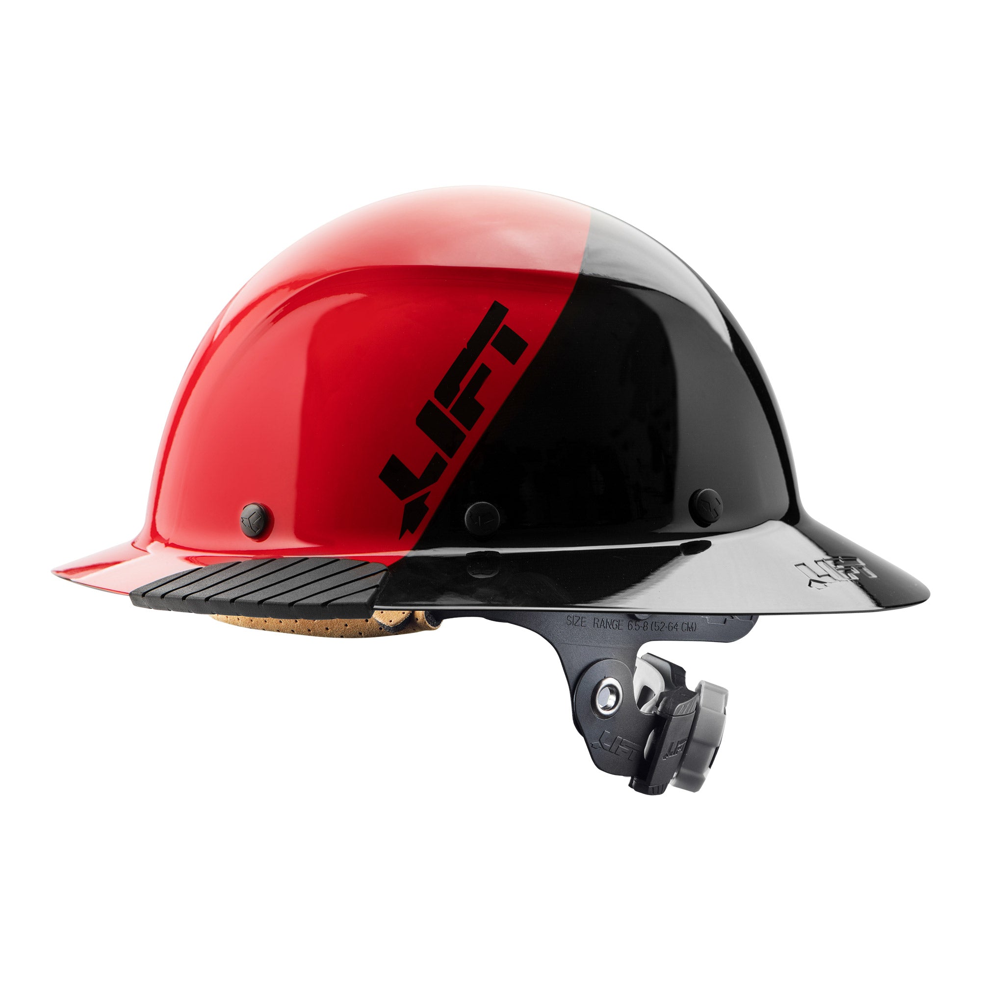DAX Fiber Resin Full Brim  Hard Hat (50/50 Gloss Red/Black)
