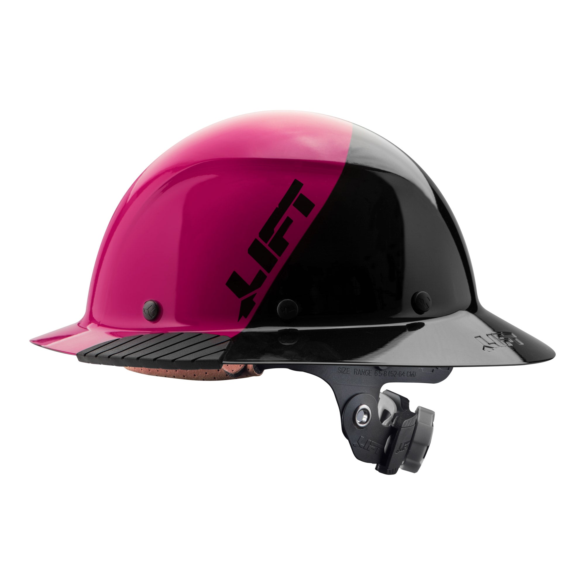 DAX Fiber Resin Full Brim  Hard Hat (50/50 Pink Black)