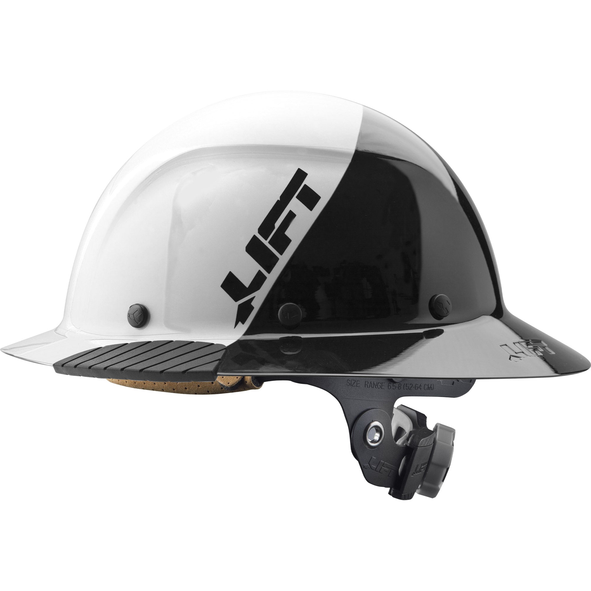 DAX Fiber Resin Full Brim  Hard Hat (50/50 White Black)