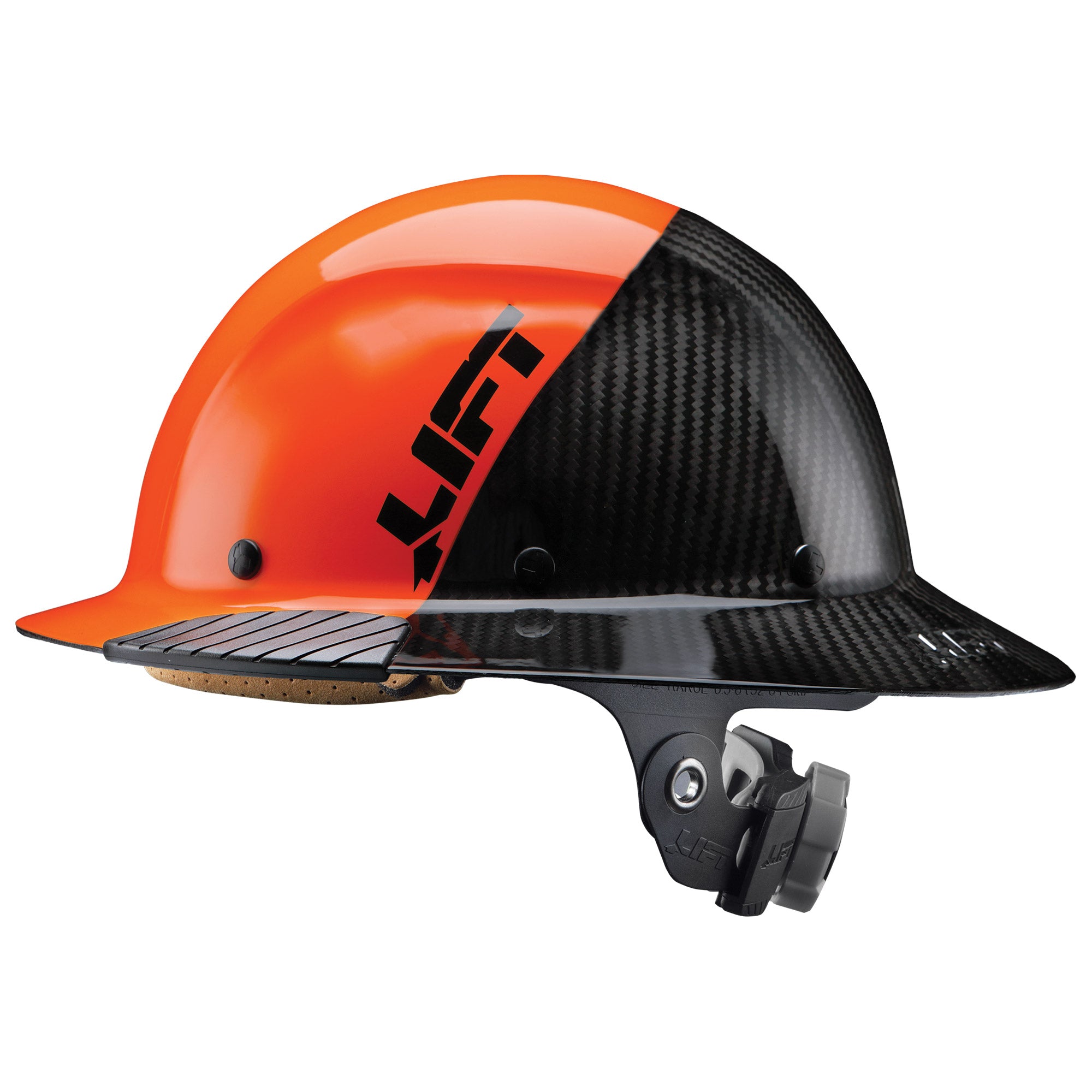 DAX Carbon Fiber Full Brim 50-50 (Orange/Black)